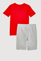 Little Boys Puma Graphic Tee and Sweatshorts, Multi, Size 4
