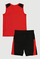 Little Boys Puma Tank Top and Athletic Shorts, Red, Size 6
