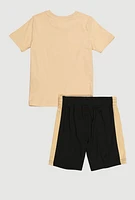 Little Boys Puma Stacked Logo Tee and Shorts, Multi, Size 6