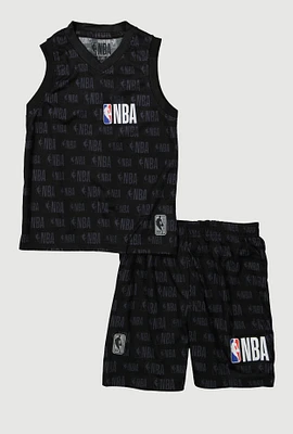 Little Boys NBA Logo Tank Top and Shorts, Black,