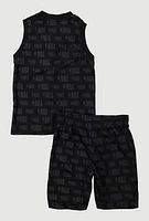 Little Boys NBA Logo Tank Top and Shorts, Black,