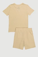 Boys Tom and Jerry Graphic Tee and Sweatshorts 2 Piece Set, Multi, Size 18-20