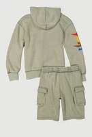 Boys GOAT Graphic Hooded Sweatshirt and Shorts,