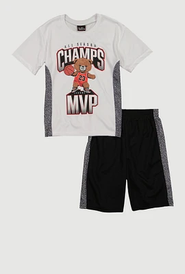 Boys Champs MVP Graphic Tee and Shorts, Multi,