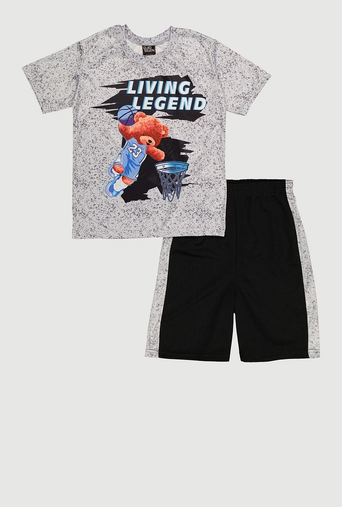 Boys Living Legend Bear Tee and Shorts,
