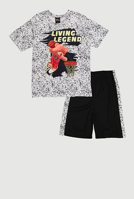 Boys Living Legend Bear Tee and Shorts, Multi, Size 8-10
