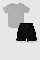 Boys Basketball Graphic Tee and Shorts, Multi, Size 8-10