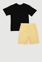 Boys Official Boss Graphic Tee and Shorts, Multi, Size 12-14