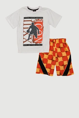 Boys Case Your Dreams Graphic Tee and Shorts, Multi, Size 16-18