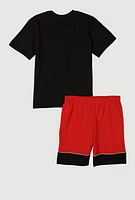 Boys Always Fly Graphic Tee and Shorts, Multi, Size 16-18
