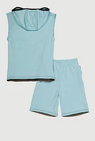 Boys Legend Print Cargo Tee and Shorts, Multi, Size 16-18