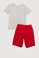 Boys Chenille Fresh Originals Graphic Tee and Shorts, Multi, Size 10