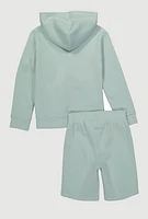 Boys Puma Hoodie and Sweatshorts, Green, Size M