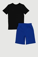 Boys Puma Flame Graphic Tee and Sweatshorts, Multi, Size 8