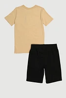 Boys Puma Print Tee and Shorts, Multi, Size 8