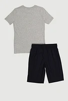 Boys Puma Graphic Print Tee and Shorts, Multi, Size 8