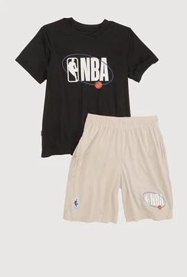 Boys NBA Basketball Orbit Graphic Tee and Shorts, Multi, Size 8
