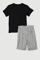 Boys NBA Graphic Tee and Shorts Set, Black, Size 8