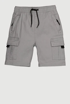 Little Boys Twill Drawstring Cargo Shorts,