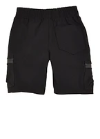 Little Boys Twill Zip Pocket Cargo Shorts, Black, Size 7
