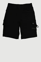 Little Boys Drawstring Cargo Shorts, Black, Size 5