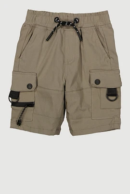 Little Boys Zip Cargo Pocket Shorts, Khaki, Size 7
