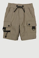Little Boys Zip Cargo Pocket Shorts, Khaki, Size 7
