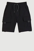 Little Boys Tabbed Cargo Pocket Shorts, Black, Size 7
