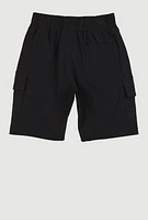 Little Boys Tabbed Cargo Pocket Shorts, Black, Size 7