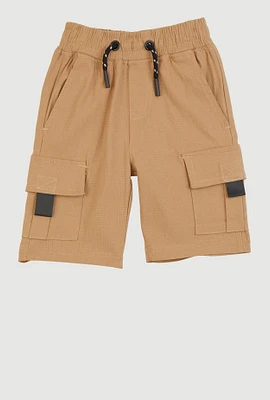 Little Boys Drawstring Waist Cargo Shorts, Khaki, Size 5