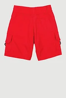 Little Boys Drawstring Twill Cargo Shorts, Red, Size 4