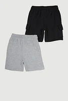 Little Boys Drawstring Waist Cargo Shorts 2 Pack, Multi, Size 7