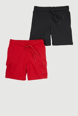 Little Boys Drawstring Waist Sweatshorts 2 Pack, Multi, Size 5