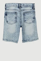 Little Boys Distressed Shorts, Blue, Size 6