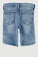Little Boys Zip Front Denim Shorts, Blue, Size 7