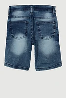 Little Boys Denim Whiskered Distressed Shorts