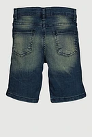 Little Boys Distressed Frayed Denim Shorts, Blue,