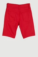 Little Boys Distressed Patch and Repair Shorts, Red, Size 6