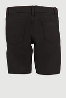 Little Boys Denim Moto Shorts, Black, Size 4