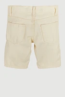 Little Boys Moto Denim Shorts, Khaki, Size 7