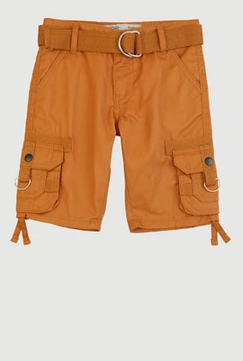 Little Boys Tabbed Cargo Pocket Bermuda Shorts, Brown, Size 4