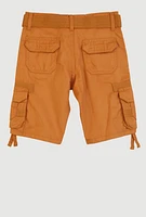 Little Boys Tabbed Cargo Pocket Bermuda Shorts, Brown, Size 4