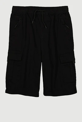 Little Boys Drawstring Waist Cargo Pocket Shorts,