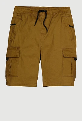 Boys Drawstring Waist Cargo Pocket Shorts,