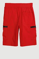 Boys Zip Cargo Active Bermuda Shorts, Red, Size 18