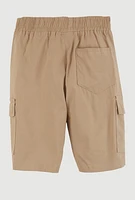 Boys Drawstring Waist Cargo Shorts, Khaki, Size 8
