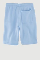 Boys Drawstring Waist Sweatshorts with Zip Pockets, Blue, Size 8