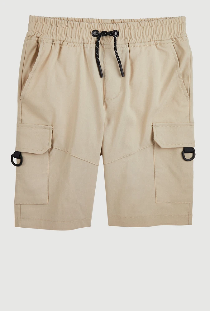 Boys Cargo Pocket Shorts, Khaki, Size 10-12