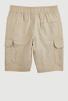 Boys Cargo Pocket Shorts, Khaki, Size 10-12