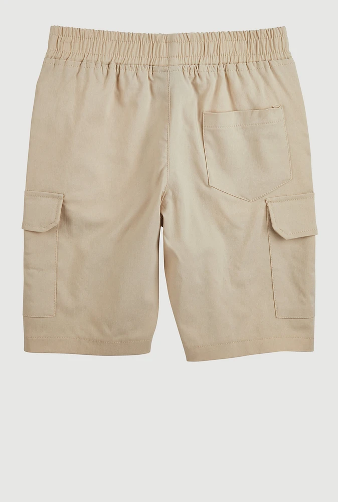 Boys Cargo Pocket Shorts, Khaki,